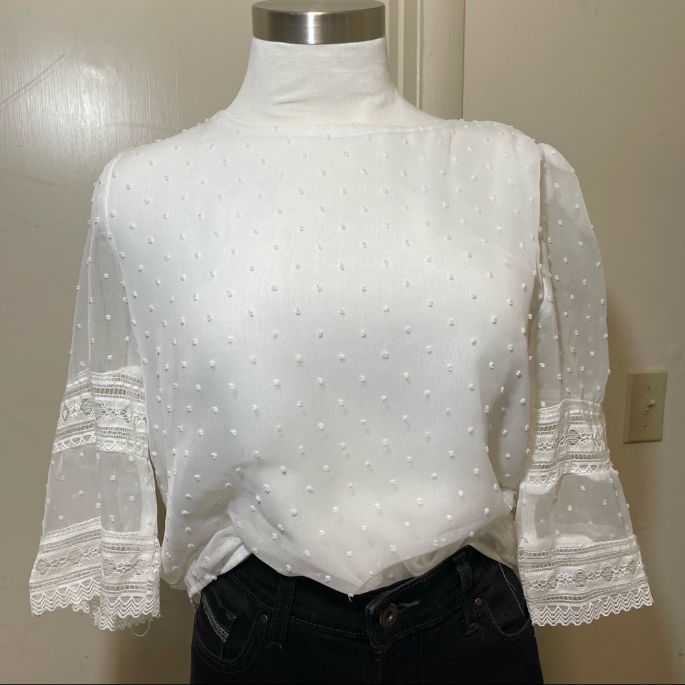 Cute white sheer top double layered